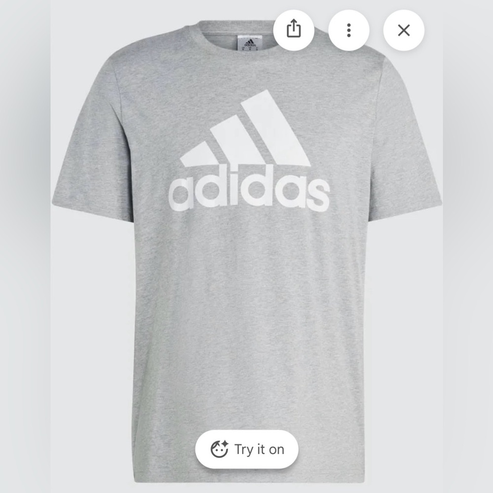 adidas Gray Logo Short Sleeve Tee